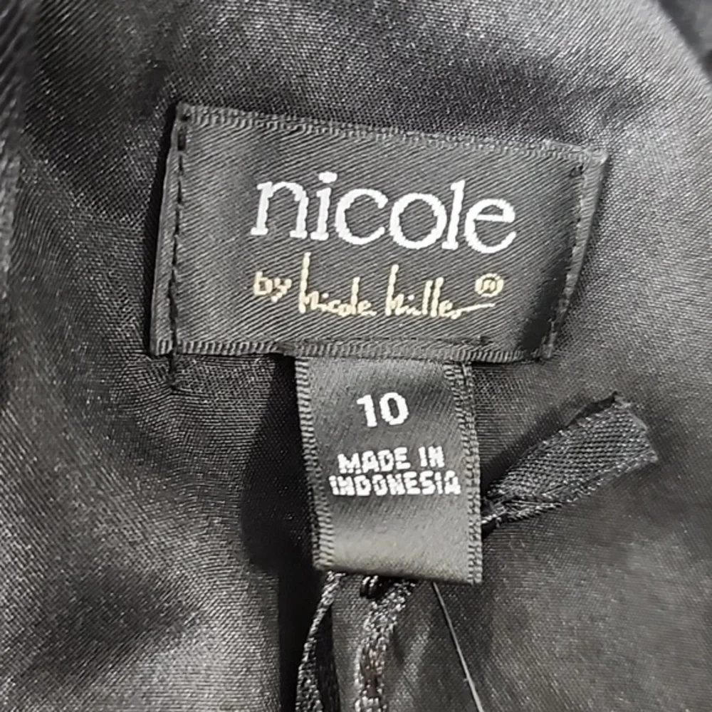Nicole‎ Miller Shift Dress Black Embellished Beaded Sleeveless Lined Size 10